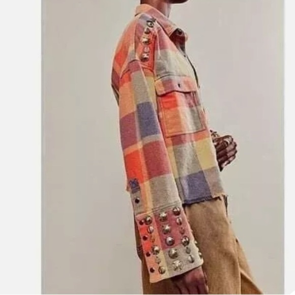 We The Free Large Free People Cowboy Look Austin Plaid Button Down Shirt - Picture 1 of 5